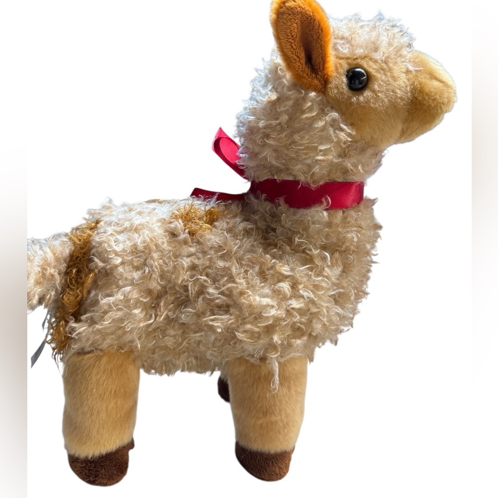 GANZ Lulu Llama Plush with Red Bow. EUC Agra 3 &up